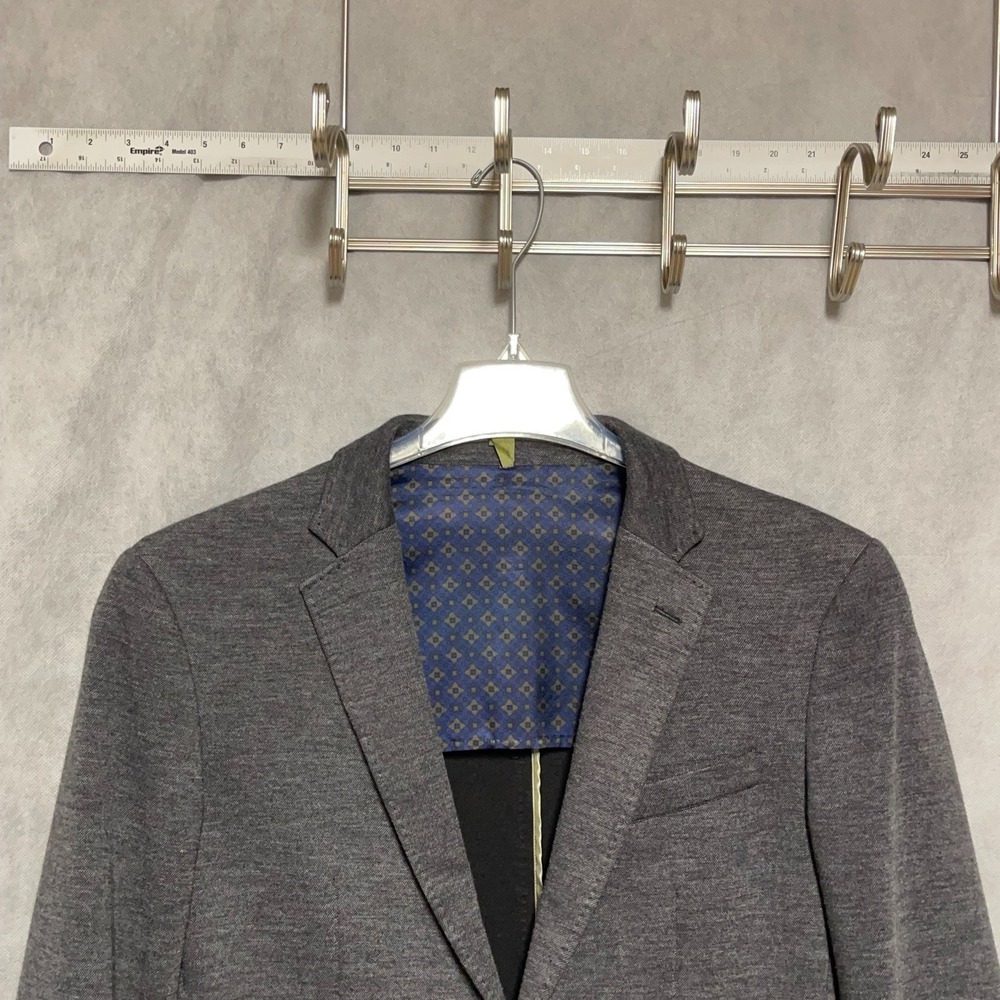 s.Oliver Blazer Men 36S Gray 2B Half-Structured Elbow Pad Shooting Coat Luxe 38S